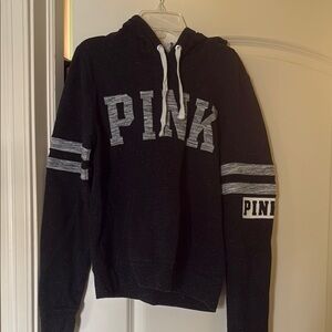 PINK Victoria’s Secret Black Hoodie with Pink Logo